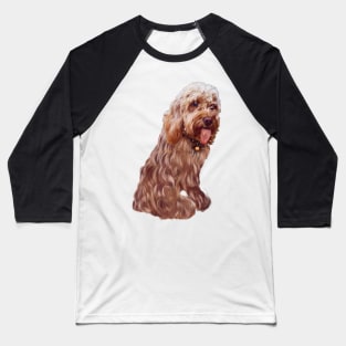 Licking tongue Cavapoo Cavoodle puppy - cute cavalier king charles spaniel Baseball T-Shirt